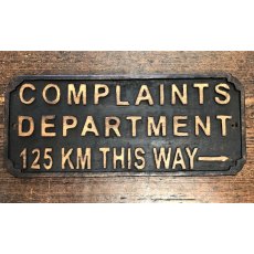 Wooden Sign (Complaints)