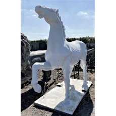 Large White Cast Iron Horse