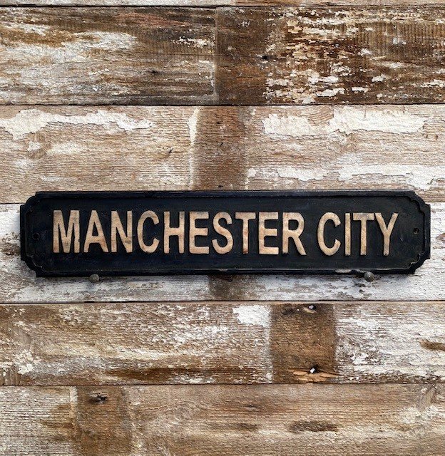 Wells Reclamation Wooden Sign (Manchester City)