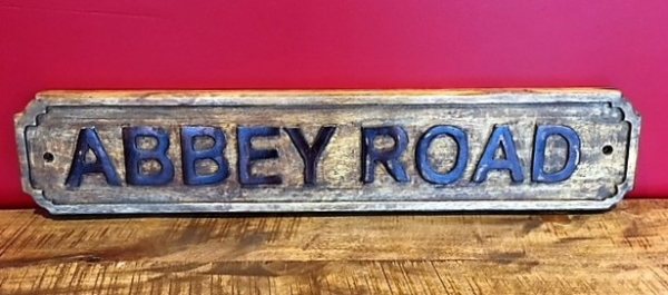 Wells Reclamation Wooden Sign (Abbey Road)
