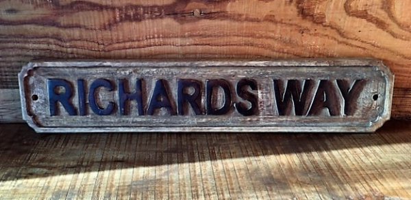 Wells Reclamation Wooden Sign (Richards Way)