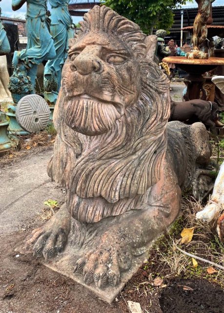 Wells Reclamation Spectacular Pair of Stone Lions