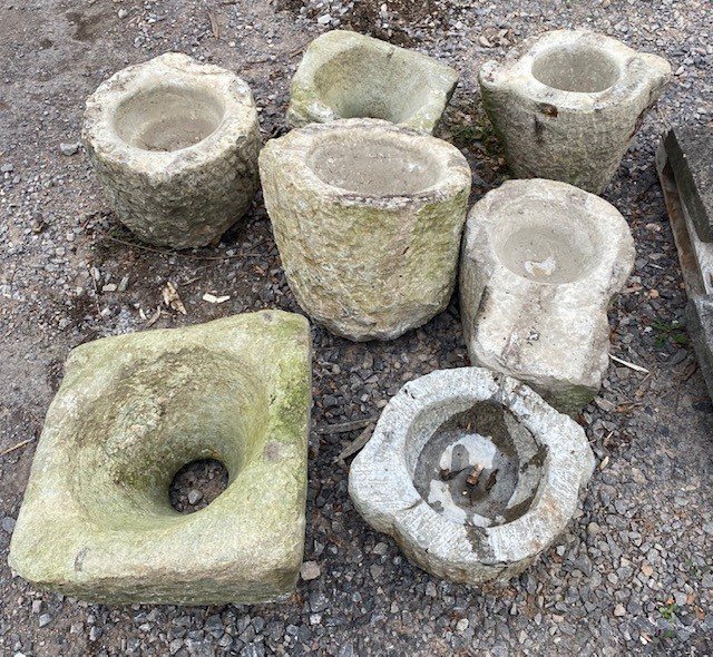 Wells Reclamation Variety of Stone Mortars & Planters