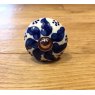 Wells Reclamation Ceramic Mushroom Knobs (Royal blue floral)
