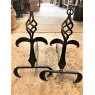 Wells Reclamation Pair of Wrought Iron Fire Dogs