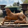 Wells Reclamation Cast Iron Garden Seat Horse Statue