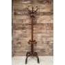Wells Reclamation Vintage Stained Beech Bentwood Hat & Coat Stand