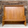 Wells Reclamation Vintage Large Stained Pine Settle