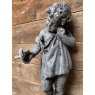 Wells Reclamation Vintage Rustic 'Girl With Bird' Lead Statue
