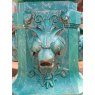 Wells Reclamation Decorative Cast Iron Urn with Lion Head Plinth