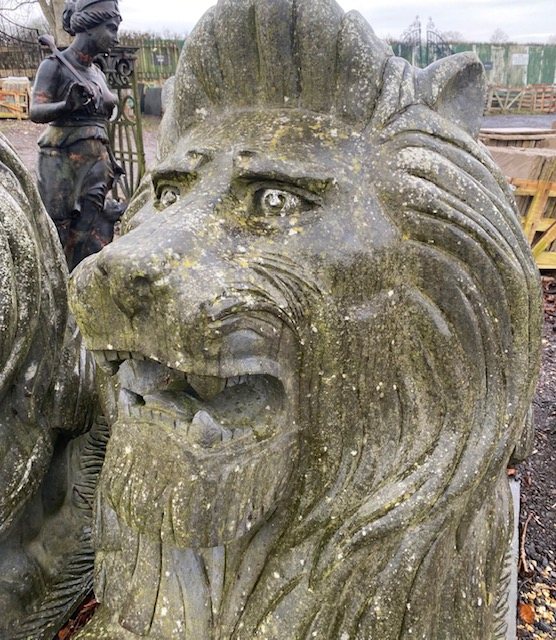 stone lion statues Wells Reclamation