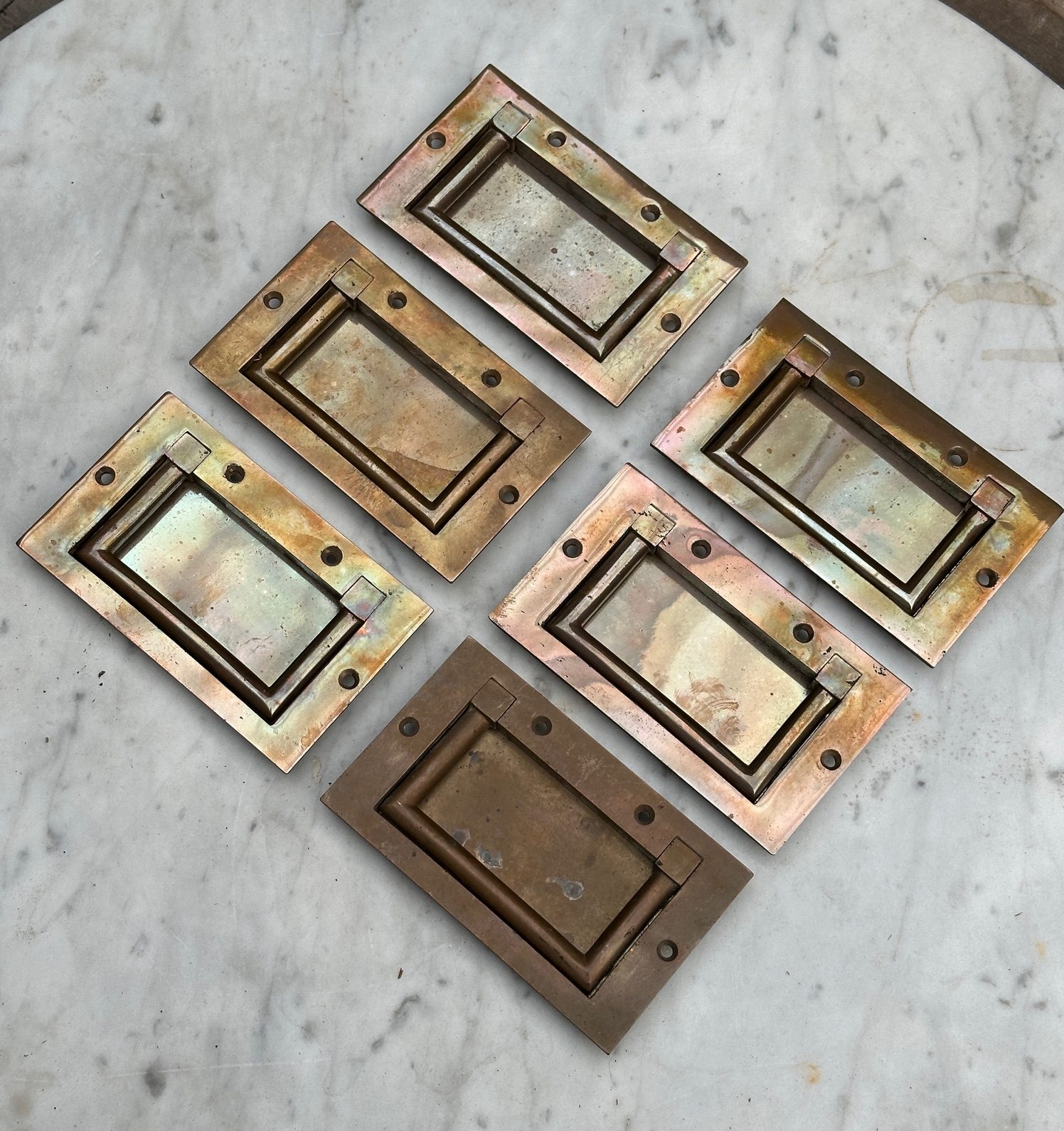 antique campaign chest handles - Wells Reclamation
