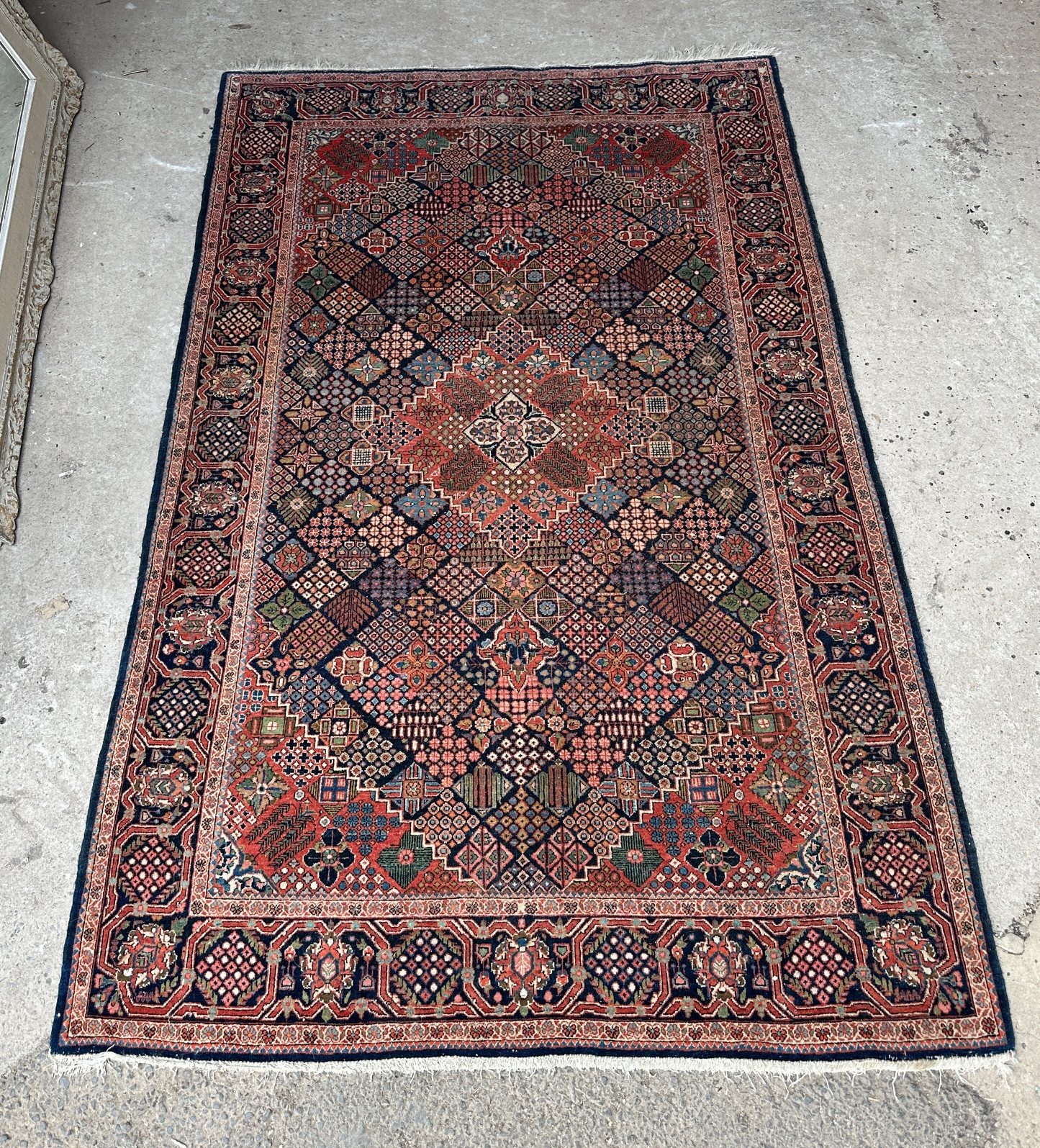 Middle Eastern Rug Writing antique rug - Wells Reclamation