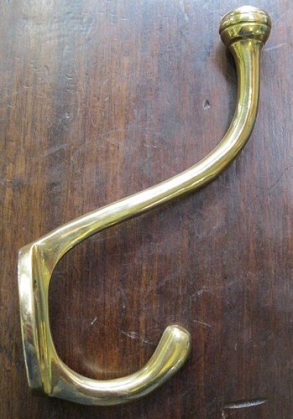 Brass coat hook - Wells Reclamation