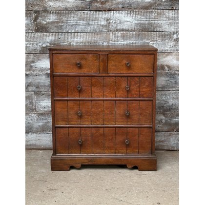 Antique Solid English Oak Bedroom Chest Of Drawers