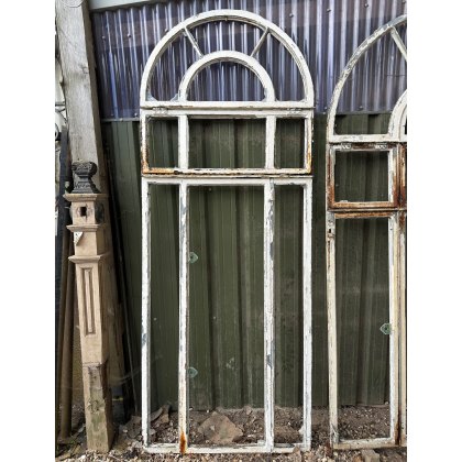 Reclaimed 1930's Galvanised Cast Iron Arched Window Frame