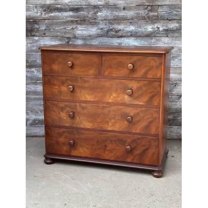 Antique Large Edwardian Mahogany Chest Of Drawers