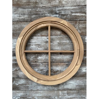Round Oak Wooden Window (755mm Opening)