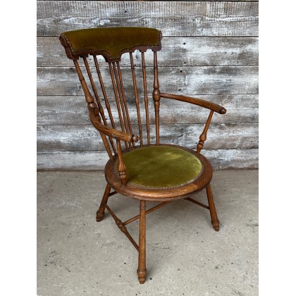 Vintage French Oak Windsor Armchair