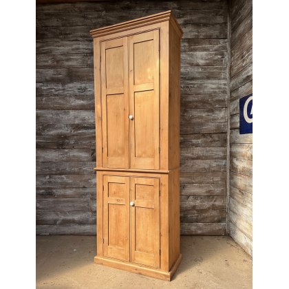 Charming Antique Light Pine Tall Larder Cupboard
