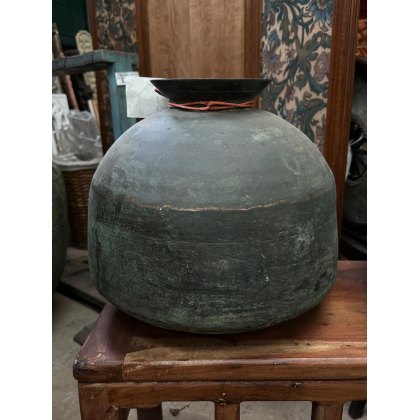 Antique Patinated Copper Small Planter
