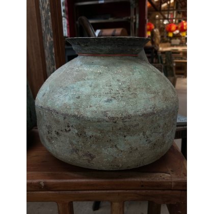 Antique Patinated Copper Vessel