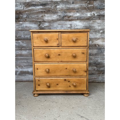 Vintage Small Waxed Pine Chest Of Drawers