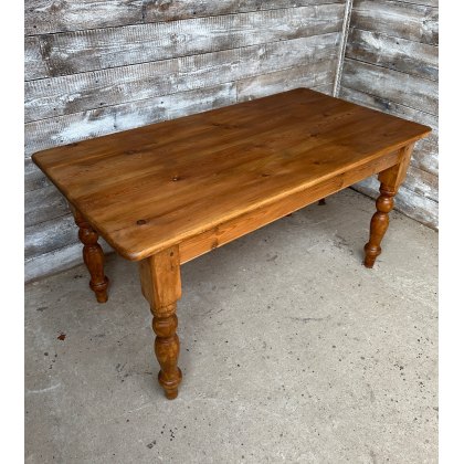 Vintage Farmhouse Pine Dining Table