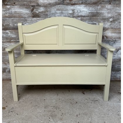 Contemporary Painted Pine Flip Seat Settle