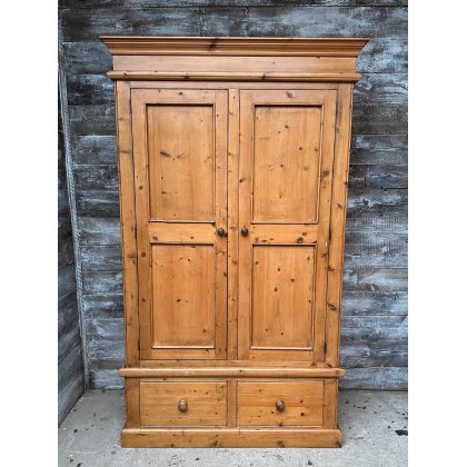 Vintage Pine Double Wardrobe