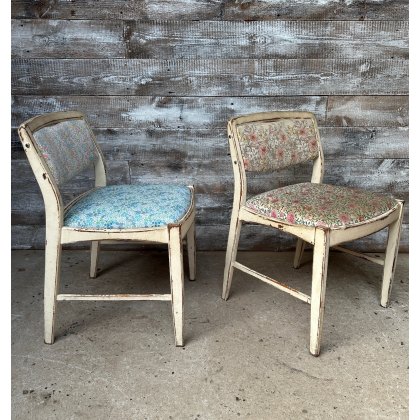 Charming Pair Of Vintage Upholstered Chairs