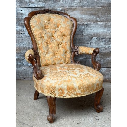 Beautiful Regency Carved & Upholstered Armchair