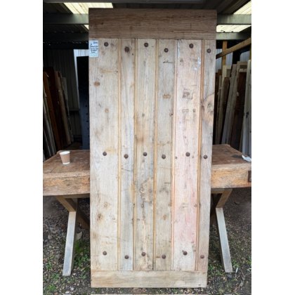 Antique French Elm Studded & Braced Door
