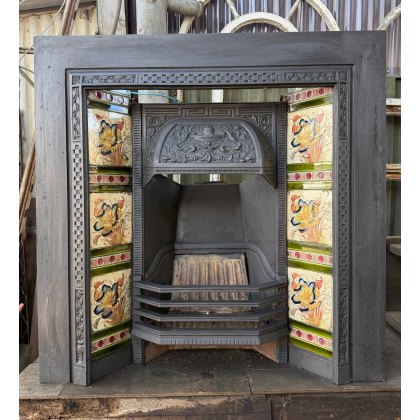 Beautiful Reclaimed Art Nouveau Cast Iron Fireplace