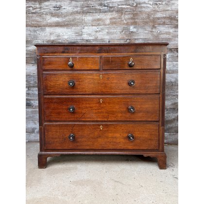 Massive Antique Oak & Pine Chest Of Drawers c1840