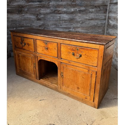 Rustic 18th Century English Pine Dresser Base Sideboard