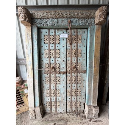 Fabulous Indian Intricately Carved Teak Entrance Door
