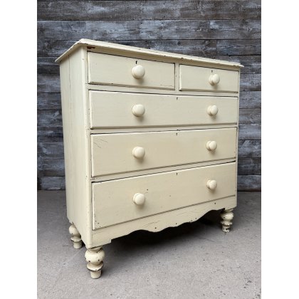 Antique 19th Century Painted Pine Chest Of Drawers