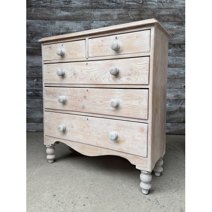 Antique Victorian Limed Pine Chest of Drawers Antique Victorian Limed Pine Chest of Drawers