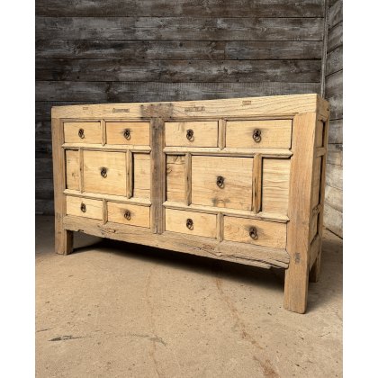 Fabulous Rustic Elm Multi Drawer Sideboard