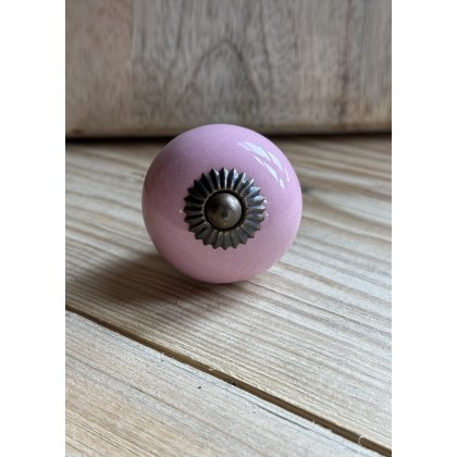 Pink Round Ceramic Cupboard Knobs