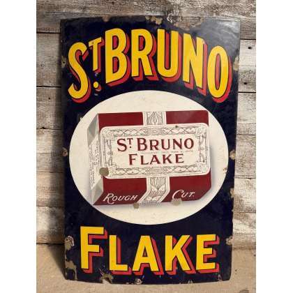 Antique St Bruno Flake Cigarettes Enamel Sign Antique St Bruno Flake Cigarettes Enamel Sign