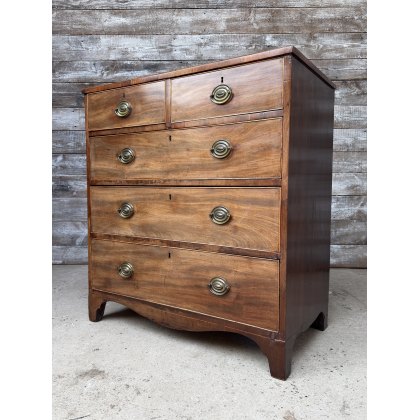 Antique English 19th Century Mahogany Chest Of Drawers