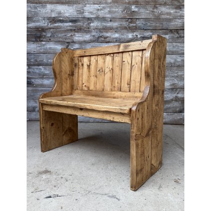 Vintage Waxed Pine Hall Settle