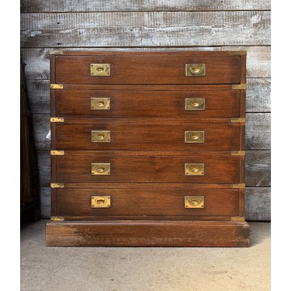 Unusual Antique Small English Campaign Chest