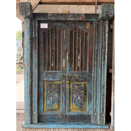 Rustic Pair Of Large Indian Teak Doors