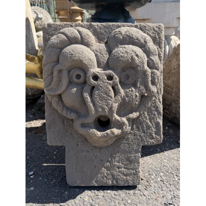 Unusual Reclaimed Carved Stone Wall Fountain Spout Unusual Reclaimed Carved Stone Wall Fountain Spout