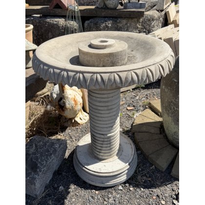 Reclaimed Carved White Marble Fountain Or Birdbath Reclaimed Carved White Marble Fountain Or Birdbath