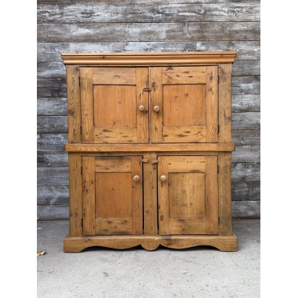 Vintage Waxed Pine School Cupboard