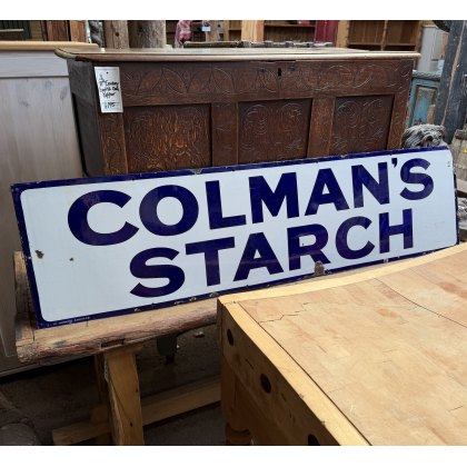 Antique Colmans Starch Large Enamel Sign
